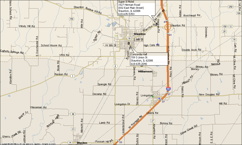 Staunton, Illinois Full Size Area Map