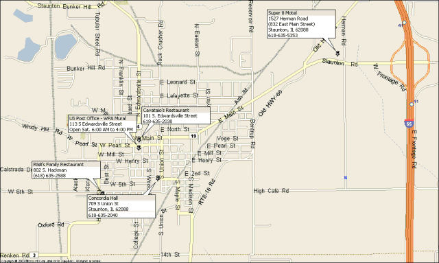 Staunton, Illinois City Map